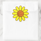 Yellow Basketball Girl Runder Aufkleber (Tasche)