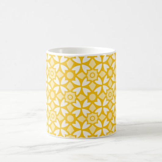 Yellow Batik Pattern Mug Kaffeetasse (Mittel)