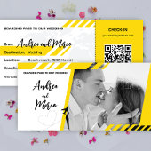 Yellow Beach Boarding Pass Einladung Hochzeit