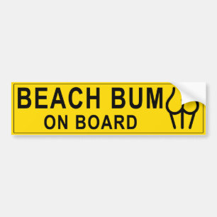 Yellow Beach Bum der Frau an Bord Autoaufkleber