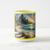 Yellow Beach Sunset Mug Tasse (Zentrum)