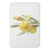 Yellow Bearded Iris Flower Botanical Design Badematte (Vorderseite Vertikal)