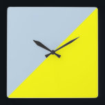 Yellow & Beau blue Solid Color Background Quadratische Wanduhr<br><div class="desc">Yellow & Beau blue Solid Color Background. Design is available on other products.</div>