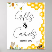 Yellow Bee Erntedank Baby Duschgeschenk & Karte Poster (Vorne)