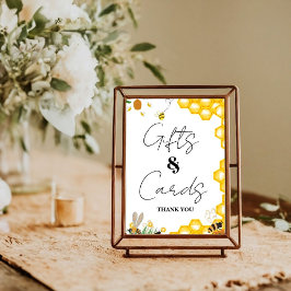 Yellow Bee Erntedank Baby Duschgeschenk & Karte Poster