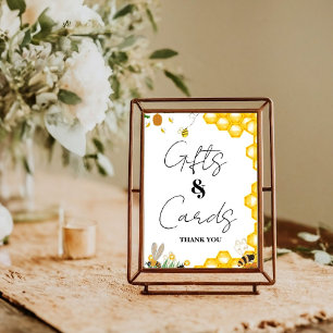 Yellow Bee Erntedank Baby Duschgeschenk & Karte Poster