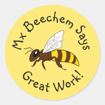 Yellow Bee Great Work Stickers