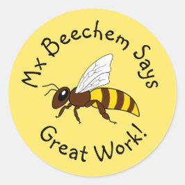 Yellow Bee Great Work Stickers