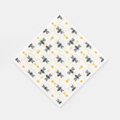 Yellow Bee Honeycomb Kids Summer Birthday Party Serviette (Ecke)