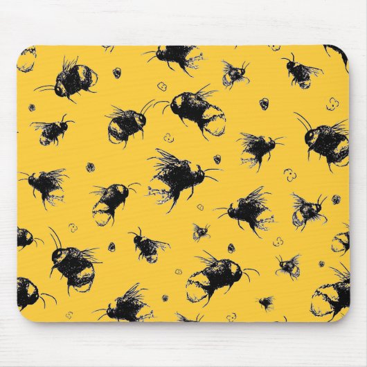 Yellow Bee Mouse Pad - Geschenk für Mama oder Freu Mousepad (Vorne)