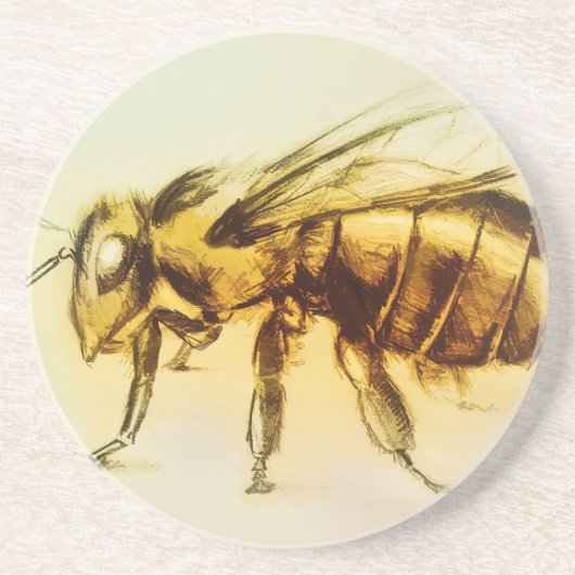 Yellow Bee SandStone Untersetzer, realistisch Zeic Sandstein Untersetzer (Vorne)