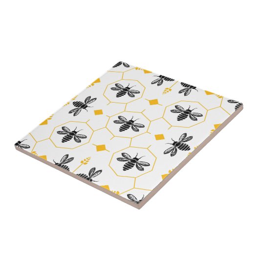 Yellow Bee Summer Kitchen Backsplash Keramik Tile Fliese (Seite)