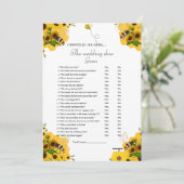 Yellow Bee Wedding Party Card Ankündigung (Stehend Vorderseite)