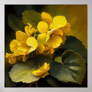 Yellow Begonias Blume Art Print Poster