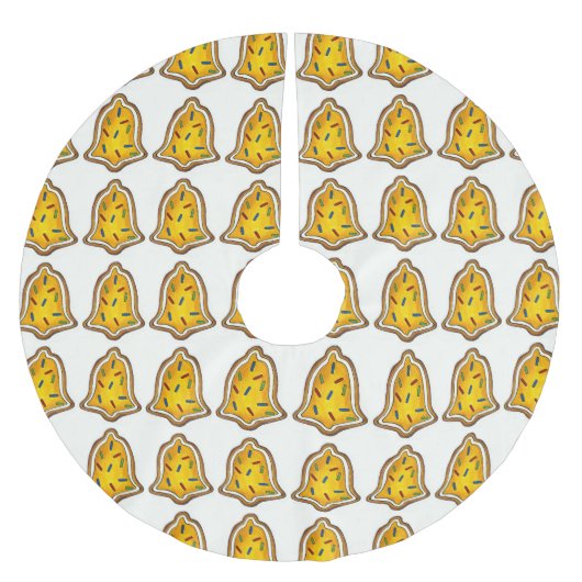 Yellow Bell Weihnachtszucker Krümelsprinklen Polyester Weihnachtsbaumdecke (Vorderseite)