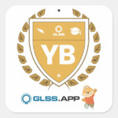 Yellow Belt Certified - GLSS.app Quadratischer Aufkleber (Vorderseite)