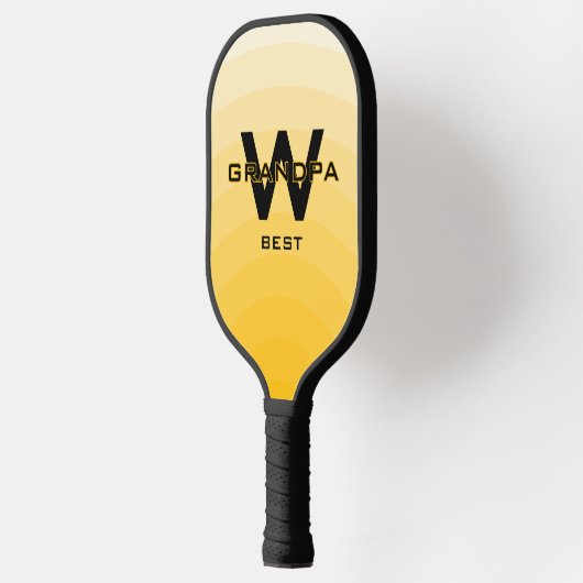 Yellow Best Opa Monogrammiert Pickleball Schläger (Links)