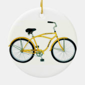YELLOW BICYCLE CHRISTMAS ORNANAMENS KERAMIK ORNAMENT (Hinten)