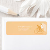 Yellow Bicycle Couple Wedding Return Label (Insitu)