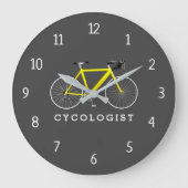 Yellow Bicycle Large Clock Große Wanduhr (Vorderseite)