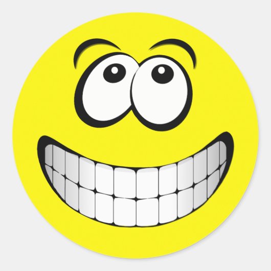 Yellow Big Gres Face Runder Aufkleber (Vorderseite)