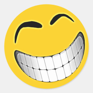 Yellow Big Gres Face Runder Aufkleber
