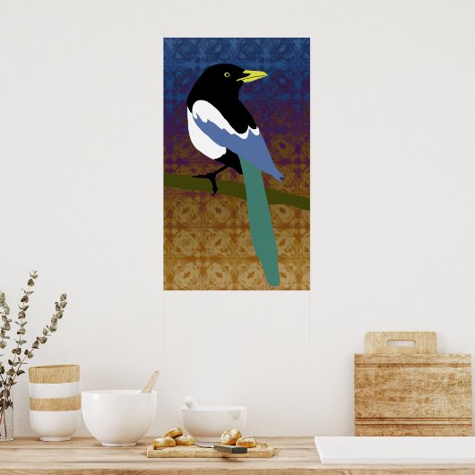 Yellow Billed Magpie Poster (Küche)