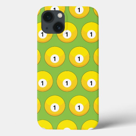 Yellow Billiard Ball Nummer 1 Muster Case-Mate iPhone Hülle (Rückseite)