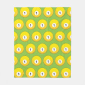 Yellow Billiard Ball Nummer 1 Muster Fleecedecke (Vorderseite)