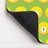 Yellow Billiard Ball Nummer 1 Muster Mousepad (Ecke)