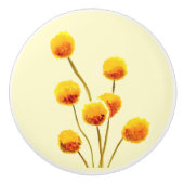 Yellow Billy Button Blume Australisches Kunstdesig Keramikknauf (Vorderseite)