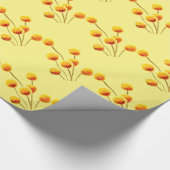 Yellow Billy Button gebürtige australische Blume Geschenkpapier (Ecke)