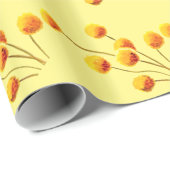 Yellow Billy Button gebürtige australische Blume Geschenkpapier (Rolleneckpunkt)