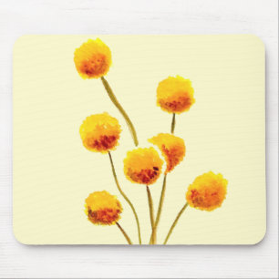 Yellow Billy Button gebürtige australische Blume Mousepad