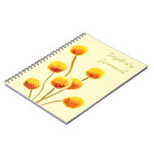 Yellow Billy Button gebürtige australische Blume Notizblock (Linke Seite)