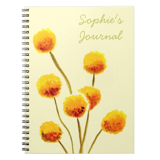 Yellow Billy Button gebürtige australische Blume Notizblock (Vorderseite)