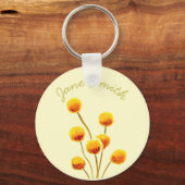 Yellow Billy Button gebürtige australische Blume Schlüsselanhänger (Vorderseite)