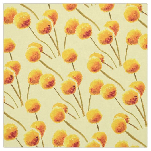 Yellow Billy Button gebürtige australische Blume Stoff (Muster)
