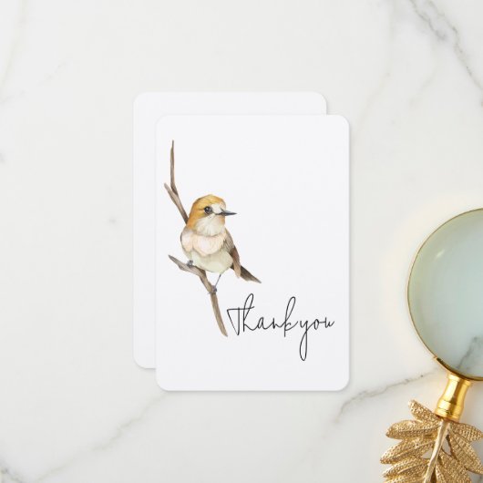 Yellow Bird auf einem Zweig Danke (Vorderseite/Rückseite Beispiel)