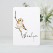 Yellow Bird auf einem Zweig Danke (Stehend Vorderseite)