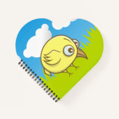 Yellow Bird-Cartoon Notizbuch (Vorderseite)