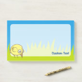Yellow Bird-Cartoon Post-it Klebezettel (Auf Schreibtisch)