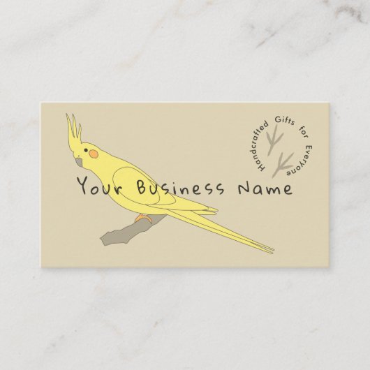 Yellow Bird Cockatile Business Card Visitenkarte (Vorderseite)