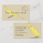 Yellow Bird Cockatile Business Card / Visitenkarte (Vorne/Hinten)