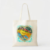 Yellow Bird Heath Custom Tote Bag Tragetasche (Vorne)