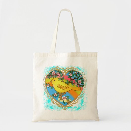 Yellow Bird Heath Custom Tote Bag Tragetasche (Vorne)