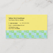 Yellow Bird Patchwork Business Card Visitenkarte (Rückseite)