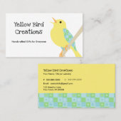 Yellow Bird Patchwork Business Card Visitenkarte (Vorne/Hinten)