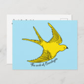 Yellow Bird Postcard Postkarte (Vorne/Hinten)