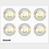 Yellow Birds Nest Egg Zickzack Print Danke Runder Aufkleber (Blatt)